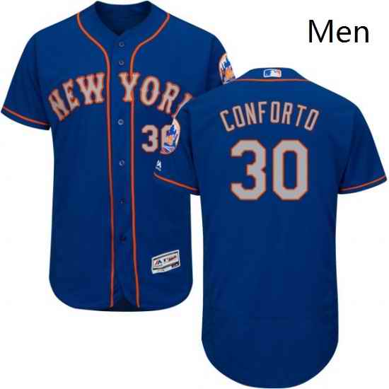 Mens Majestic New York Mets 30 Michael Conforto RoyalGray Alternate Flex Base Authentic Collection MLB Jersey
